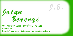 jolan berenyi business card