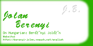 jolan berenyi business card